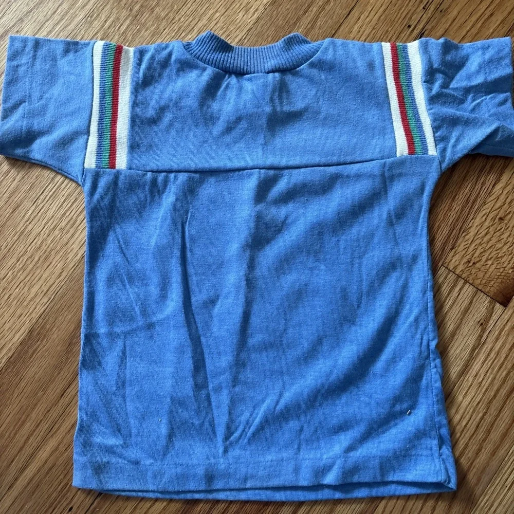 Vintage 80s Carter's Toddler 3T Striped Single Stitch Ringer T Shirt Made in USA